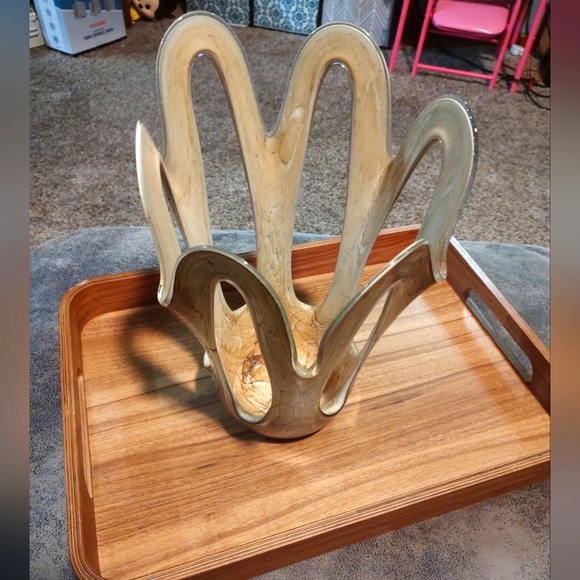 Vintage Makora Krosno open handkerchief unique beautiful blown glass vase decor - Picture 4 of 16